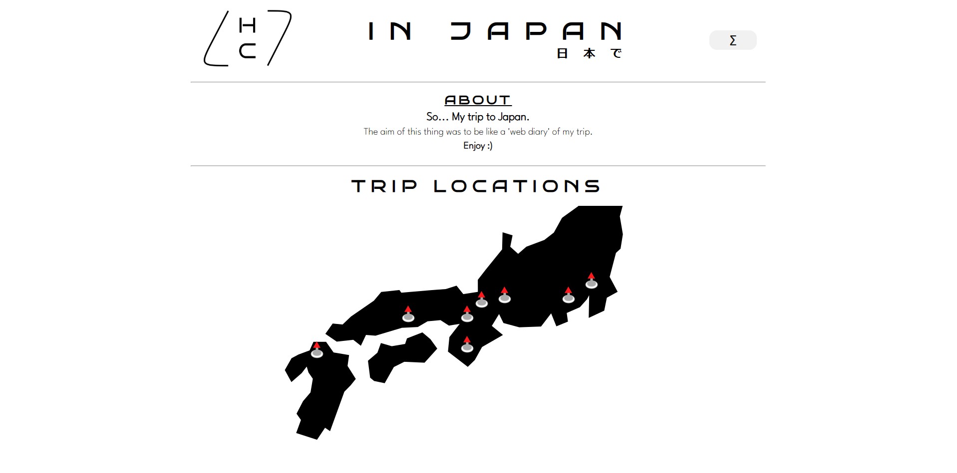 Japan Trip Website Project Screenshot